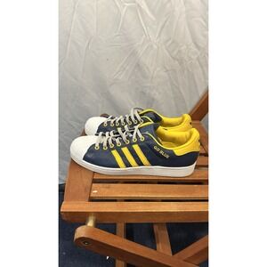 adidas superstar men Sneakers Blue Yellow Size 12 GO BLUE Michigan Shoes